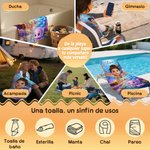 Toalla de playa personalizada de microfibra con personaje animado 3D de animal marino secado rápido regalo de playa y cumpleaños para niños y adultos