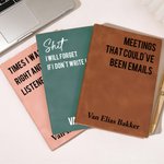 Gepersonaliseerd A5 PU-leer Notitieboek met Grappige Tekst Naam en 200 Gelinieerde Pagina’s Verjaardagscadeau voor Collega’s of Vrienden