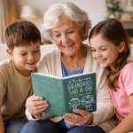 Personalised Cute Line Cartoon Character Sheep Leather A5 Notebook with Names Daily Use Mother's Day Birthday Gift for Grandma Mom