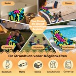 Personalisiertes Strandtuch mit abstraktem Graffti-Design und Namen | übergroß und schnelltrocknend | Geburtstag Party Geschenk für Freunde Familie