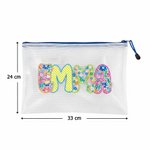 Personalisierte Strandtasche mit Retro-Boho-Namen | wasserdicht | Kulturtasche für Urlaub und Pool | Mesh Bag | Geburtstag Sommer Geschenk für Frauen