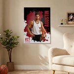 Foto personalizzate dell'atleta Splatter Art Design Stampe su tela con nome e numero Decorazione da parete Nave dagli USA Regalo di compleanno della squadra per chi ama lo sport