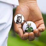 Personalized Cute Cartoon Pet Character Photo Golf Ball with Name Birthday Anniversary Game Day Gift for Golf Lovers