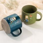Personalized Cartoon Reading Character Birth Flower Ceramic Mug with Name Birthday Book Club Gift for Book Lovers Bookworms
