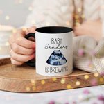 Personalised Baby Is Brewing Ultrasound Photo Ceramic Mug with Name Pregnancy Announcement Gender Reveal Party Gift for Expecting Parents