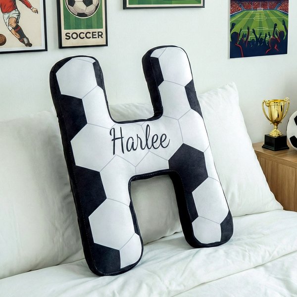 Personalisierte Fußball Design erste weiche Wurfkissen mit Namen Wohnzimmer Dekor Spiel Tag Geburtstag Weltmeisterschaft Geschenk für Fußballspieler Liebhaber