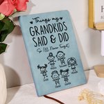 Personalised Cute Line Cartoon Character Sheep Leather A5 Notebook with Names Daily Use Mother's Day Birthday Gift for Grandma Mom