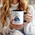 Personalised Baby Is Brewing Ultrasound Photo Ceramic Mug with Name Pregnancy Announcement Gender Reveal Party Gift for Expecting Parents