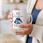 Personalised Baby Is Brewing Ultrasound Photo Ceramic Mug with Name Pregnancy Announcement Gender Reveal Party Gift for Expecting Parents