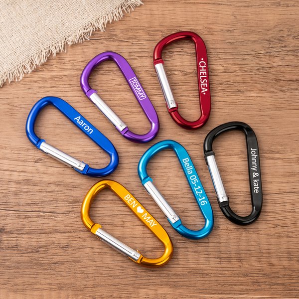 Mousqueton de Sac à Dos en Aluminum Personnalisé avec Texte Cadeau Anniversaire pour Famille Amis