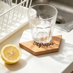 Gepersonaliseerde gegraveerde tekst Chef-kok vader Acacia marmeren snijplank onderzetterset met kom en lepel Vaderdag Housewarming Gift voor vader familie