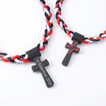 Personalized Baseball Softball Cross Tornado 3-Rope Braided Necklace with Engraved Text Team Spirit Birthday Gift for Sport Lovers