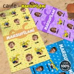 Personalized 1-6 Face Photos Cute Marsupilami Face Expression Quick Dry Beach Towel with Name Birthday Gift for Kid Family | Callie × Marsupilami®