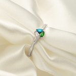 Personalized 1-6 Birthstones Sterling Silver Ring with Name Dainty Jewellery Anniversary Birthday Mother's Day Gift for Woman Mother