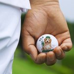 Personalised Cartoon Pet Portrait Photo Golf Ball with Name Birthday Anniversary Gift for Golfers Golf Lovers Pet Owners
