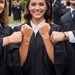 Personligt mångfärgat armband med graverat namn och årtal som bärs dagligen Graduation Cap Heart Charm-armband med graverat namn och år Graduation Ceremony Gift for Graduates