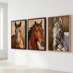 Peinture à l'Huile Personnalisée Texture Style Portrait de Cheval Impression sur Toile Encadrée avec Nom Décoration de Maison Envoi depuis les USA Cadeau de pendaison de crémaillère pour les propriéta