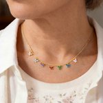 Personalized 1-10 Butterfly Birthstones Necklace Exquisite Jewelry Mother's Day Birthday Anniversary Gift for Mom Woman