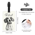 Personalised Line Art Effect Pet Photo Luggage Tag with Name Travel Accessories Birthday Gift for Pet Owners Travel Lovers