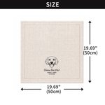 Personalised Pet Photo Linen Napkin with Name Text and Date Table Decoration Wedding Gift for Bridesmaid Pet Lover