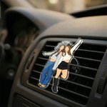 Personalized Funny Comic Style Photo Car Charm with Text Car Air Vent Clip Use Birthday Anniversary Gift for Friend Couple Family