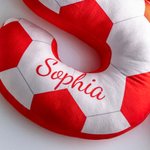 Personalised Soccer Design Initial Soft Cushion with Name Living Room Decor Game Day Birthday World Cup Gift for Soccer Player Lover