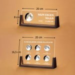Gepersonaliseerd Acryl LED Maanfase Nachtlampje met Houten Voetstuk met Naam en Datum Bureaudecoratie Verjaardagscadeau voor Familie en Vrienden