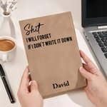 Gepersonaliseerd A5 PU-leer Notitieboek met Grappige Tekst Naam en 200 Gelinieerde Pagina’s Verjaardagscadeau voor Collega’s of Vrienden