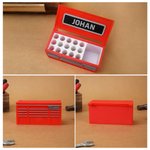 Personalized 3D Printing Red Tool Chest Pen Holder with Name Workshop Office Accessory Garage Decor Birthday Gift for Tool Lovers Mechanics