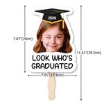 Personalized Cute Graduation Cap Childhood Photo Handheld Fan with Text Party Supplies Graduation Ceremony Gift for Graduates