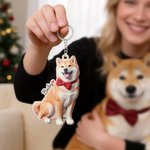 Personalised 2D Clay Effect Pet Photo Acrylic Keychain with Name Bag Tag Anniversary Birthday Gift for Pet Lovers Owners