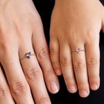 Personalized Birthstone Sterling Silver Ring with Initial Daily Wear Summer Travel Birthday Gift for Her