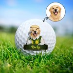 Personalized Cute Cartoon Pet Character Photo Golf Ball with Name Birthday Anniversary Game Day Gift for Golf Lovers