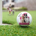 Personalised Cartoon Pet Portrait Photo Golf Ball with Name Birthday Anniversary Gift for Golfers Golf Lovers Pet Owners
