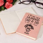Personalised Cute Line Cartoon Character Sheep Leather A5 Notebook with Names Daily Use Mother's Day Birthday Gift for Grandma Mom