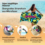 Personalisiertes Strandtuch mit abstraktem Graffti-Design und Namen | übergroß und schnelltrocknend | Geburtstag Party Geschenk für Freunde Familie