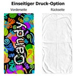 Personalisiertes Strandtuch mit abstraktem Graffti-Design und Namen | übergroß und schnelltrocknend | Geburtstag Party Geschenk für Freunde Familie