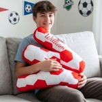 Personalised Soccer Design Initial Soft Cushion with Name Living Room Decor Game Day Birthday World Cup Gift for Soccer Player Lover