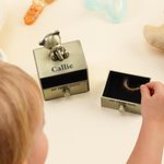 Personalized My First Tooth Curl Bear Storage Box with Name and Two Drawers Baby Shower Birthday Gift for Baby New Parent
