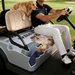 Personalizzato Golf Classic Elements Watercolor Style Pet Photo Golf Cart Seat Cover with Name Team Birthday Gift for Golf Player Pet Owner