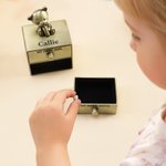Personalized My First Tooth Curl Bear Storage Box with Name and Two Drawers Baby Shower Birthday Gift for Baby New Parent