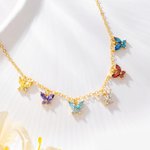 Personalized 1-10 Butterfly Birthstones Necklace Exquisite Jewelry Mother's Day Birthday Anniversary Gift for Mom Woman