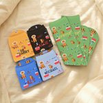 Personalized Cute Cat Stethoscope Pet Cage Bone Pattern Mid-Calf Soft Socks with Name Casual Daily Wear Fun Friday Gift for Veterinarians