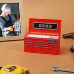 Personalized 3D Printing Red Tool Chest Pen Holder with Name Workshop Office Accessory Garage Decor Birthday Gift for Tool Lovers Mechanics