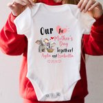 Gepersonaliseerd Babyrompertje en T-shirt voor Volwassenen van 100% Katoen met Schattige Olifantendesign en Naam Cadeau voor Mama en Pasgeboren Baby