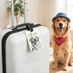 Personalised Line Art Effect Pet Photo Luggage Tag with Name Travel Accessories Birthday Gift for Pet Owners Travel Lovers