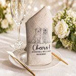 Personalised Pet Photo Linen Napkin with Name Text and Date Table Decoration Wedding Gift for Bridesmaid Pet Lover