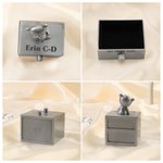 Personalized My First Tooth Curl Bear Storage Box with Name and Two Drawers Baby Shower Birthday Gift for Baby New Parent