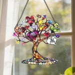 Personalisierter Herz-Familienbaum-Anhänger | mit 2–20 Namen und Text | Sonnenfänger aus Acryl | Hausdeko | Muttertag Geburtstag Geschenk für Mama Oma