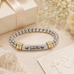 Personalised Delicate Heart Wings Bracelet with Engraved Name Meaningful Birthday Mother's Day Gift for Kids Mom Grandma